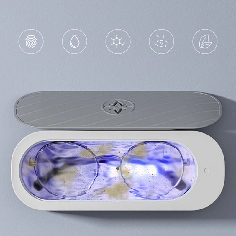 Portable Ultrasonic Jewelry Cleaner Low Noise Ultrasonic Cleaner Machine for Jewelry,Ring,Silver,Retainer,Eyeglass,Watch